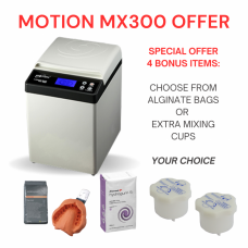 Motion Alginate Mixer MX300 Digital Control Pad White inc Accessory Pack + 4 BONUS ITEMS (CHOOSE FROM ALGINATE BAGS and/or EXTRA MIXING CUPS - EOFY 2024 OFFER)